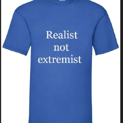 Printed T-shirt Realist Not Extremist